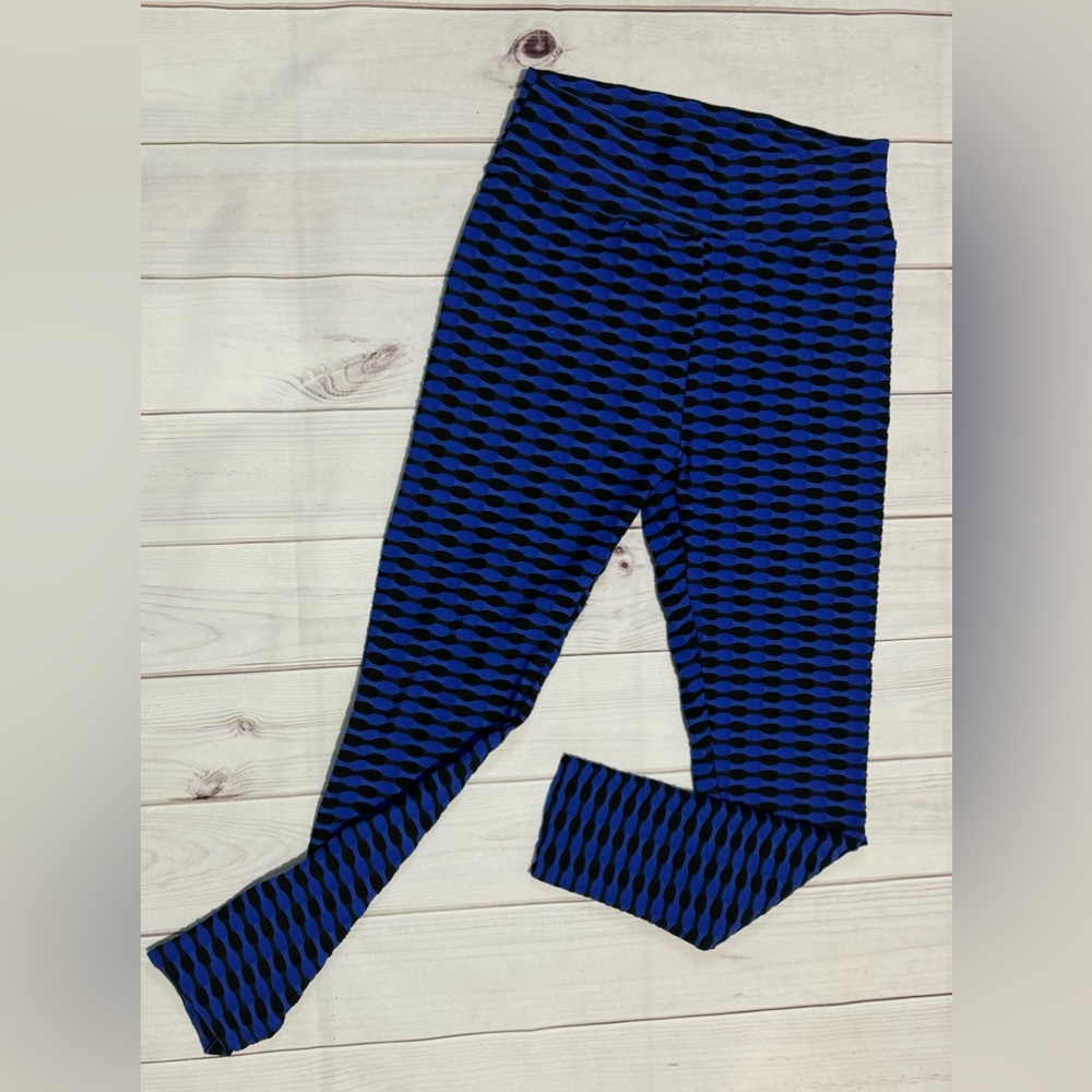 New Mix Leggings women’s blue Anti cellulite textured Pullup High waist Workout